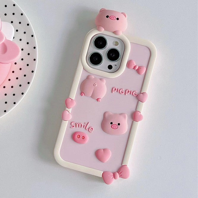 3D Cute Pig Compatible with iPhone Case