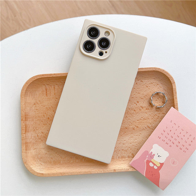 Square Design Candy Color Soft TPU Compatible with iPhone Case