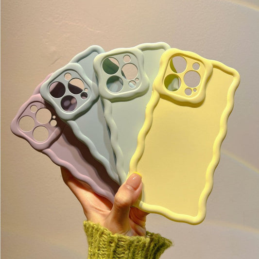 Candy Color Curly Wave Frame Compatible with iPhone Case