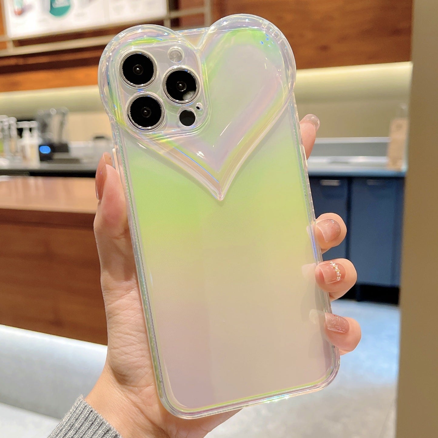 3D Love Heart Camera Laser Compatible with iPhone Case