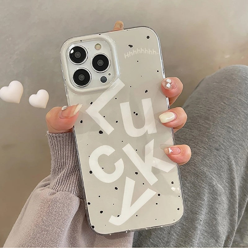 Luxury Lucky Letter Plating Soft Silicone Clear Compatible with iPhone Case