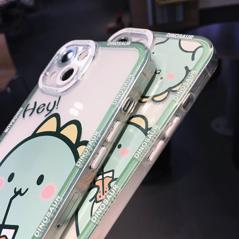 Cute Cartoon Dinosaur Clear Compatible with iPhone Case