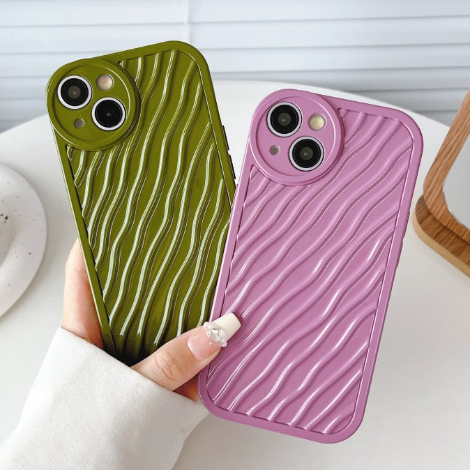 Water Ripple Wave Pattern Round Camera Compatible with iPhone Case