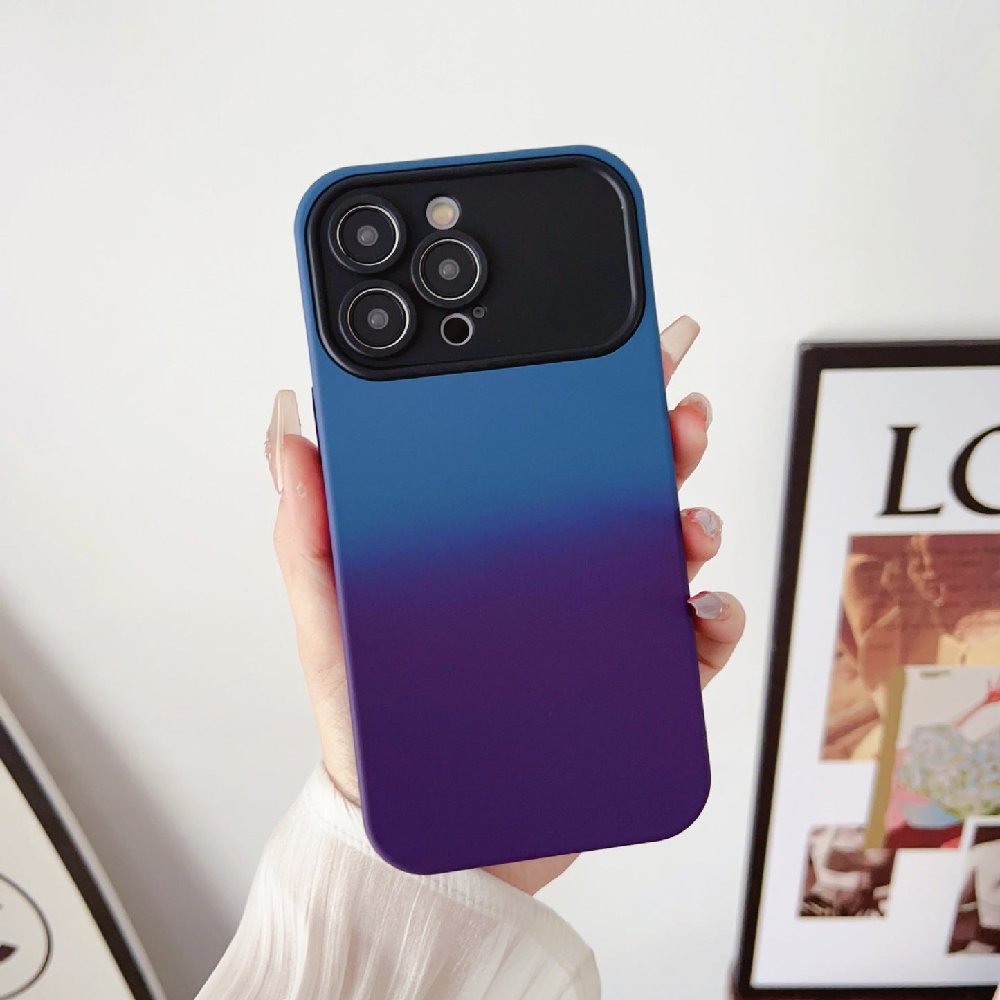 Gradient Contrast Color Camera Protection Compatible with iPhone Case