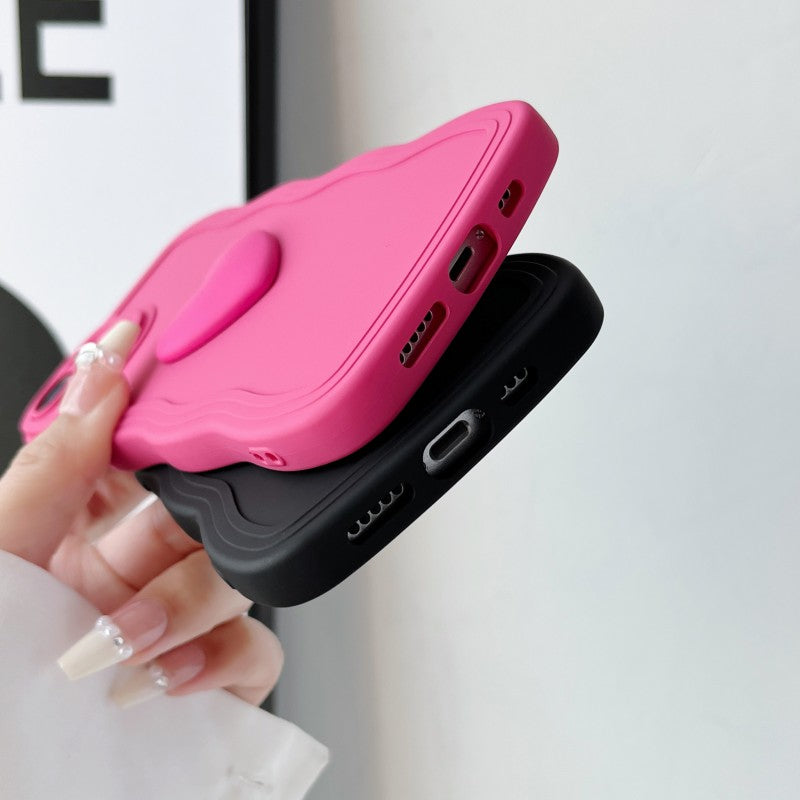 Love Heart Wave Frame Shockproof Soft Compatible with iPhone Case