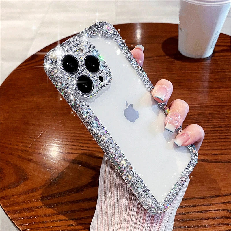 Glitter Bling Sparkling Diamond Crystal Transparent Compatible with iPhone Case