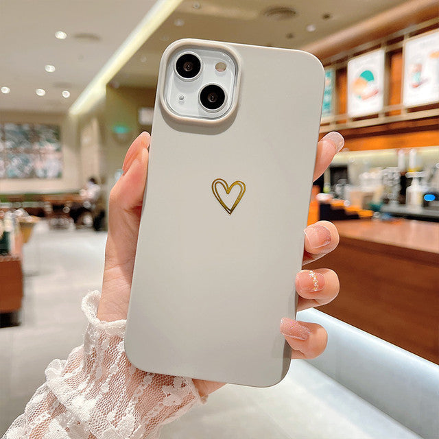 Love Heart Couples Matching Compatible with iPhone Case