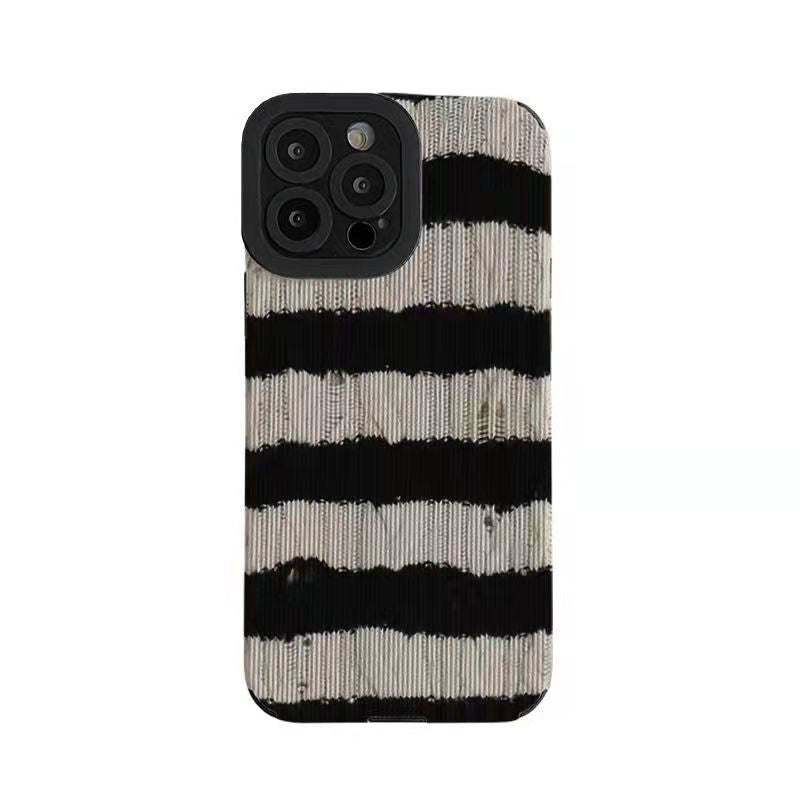 Black White Stripe Pattern Compatible with iPhone Case