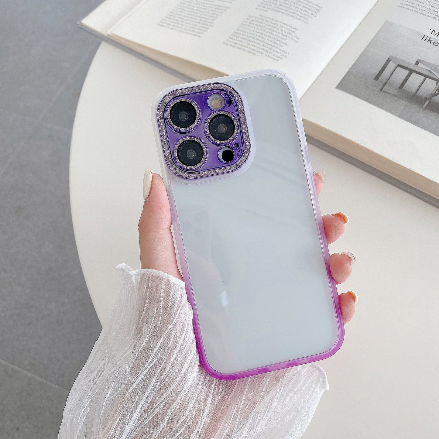 Glitter Camera Gradient Color Compatible with iPhone Case