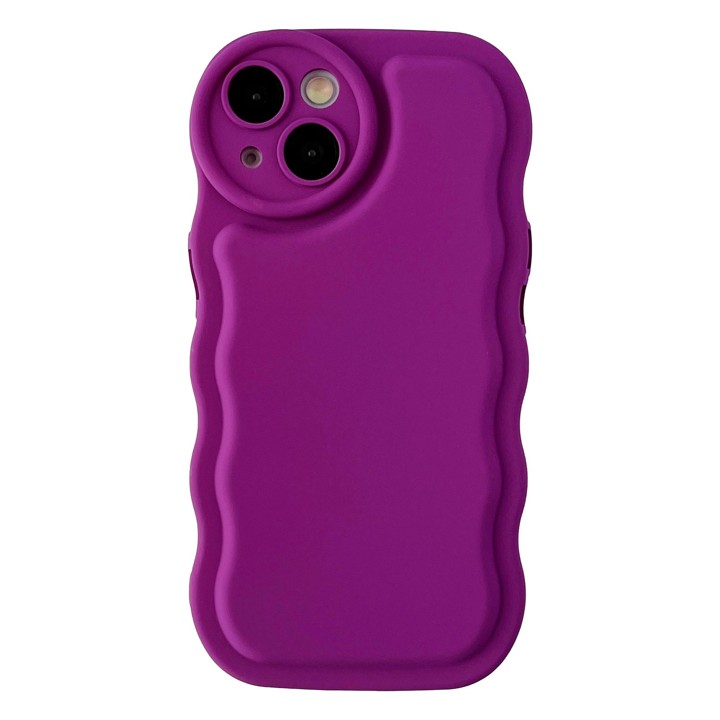 Solid Color Curly Wave Frame Compatible with iPhone Case