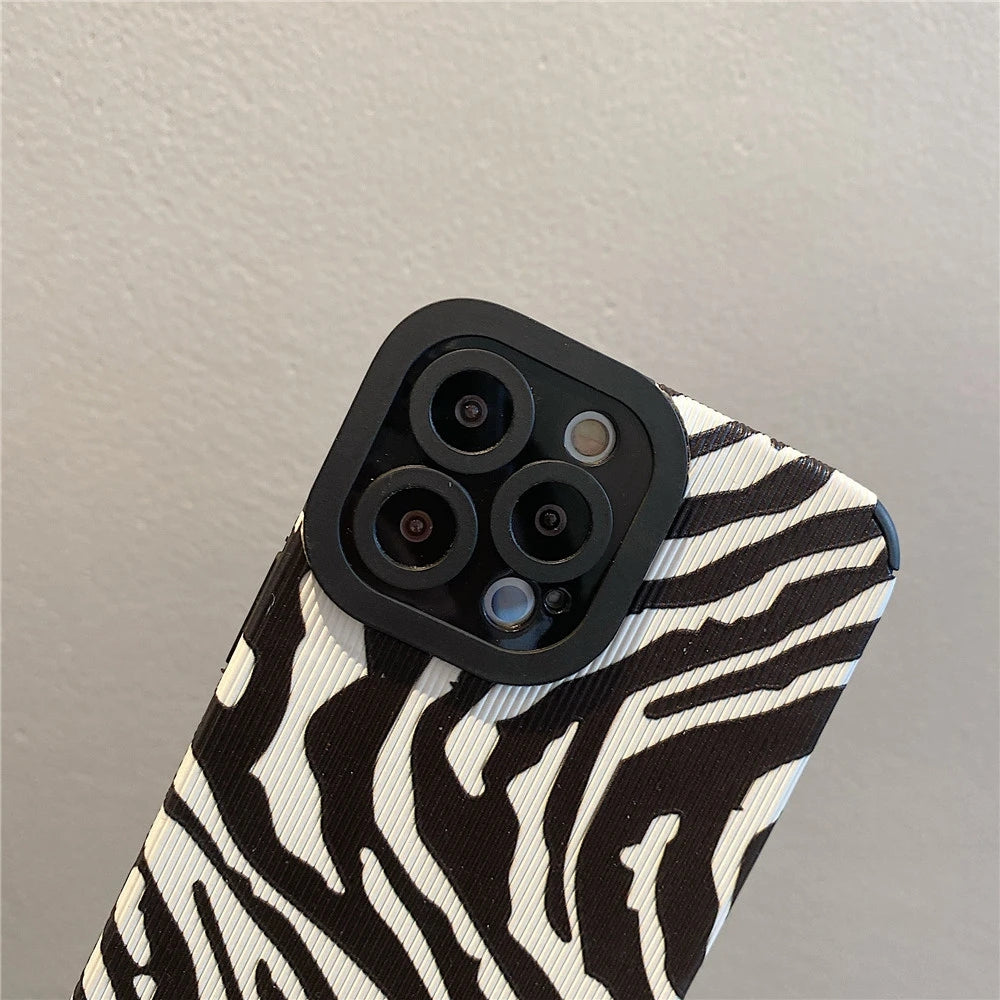 Zebra Stripe Shockproof Soft Silicone Compatible with iPhone Case