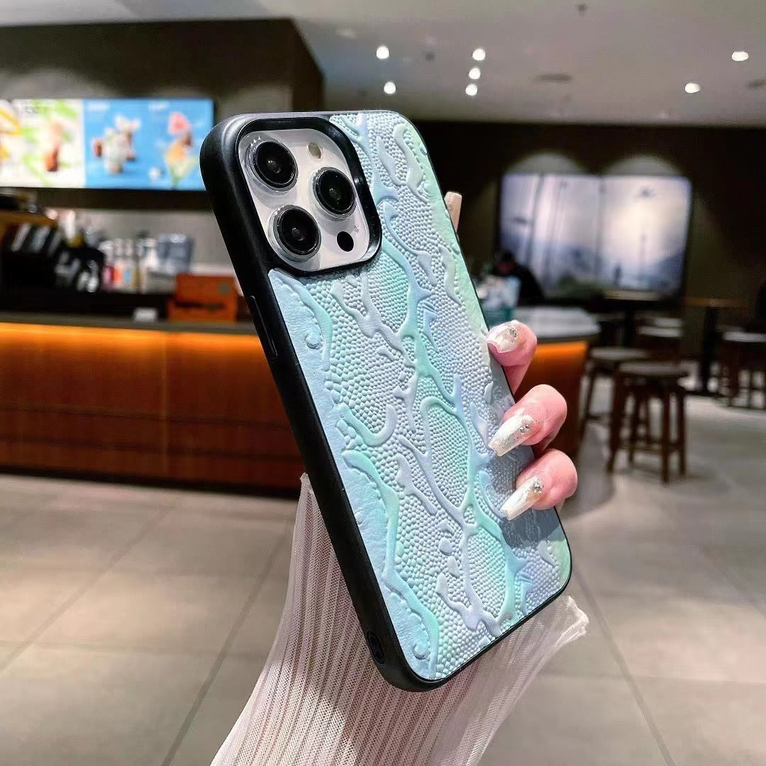 3D Relief Animal Skin Pattern Compatible with iPhone Case