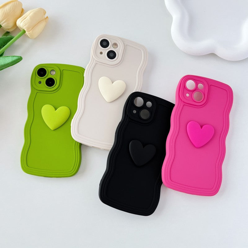 Love Heart Wave Frame Shockproof Soft Compatible with iPhone Case