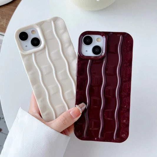 3D Curly Water Ripple Wave Pattern Compatible with iPhone Case