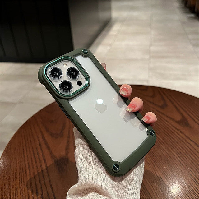 Clear Armor Shockproof Acrylic Hard Compatible with iPhone Case