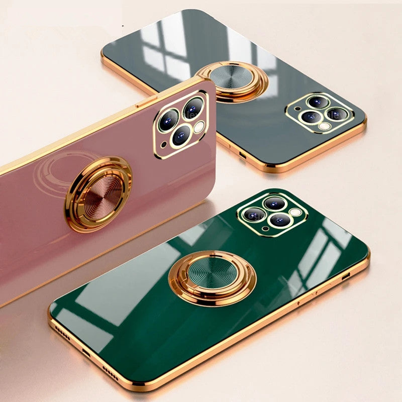 Plating Magnetic Attraction Ring Holder Compatible with iPhone Case