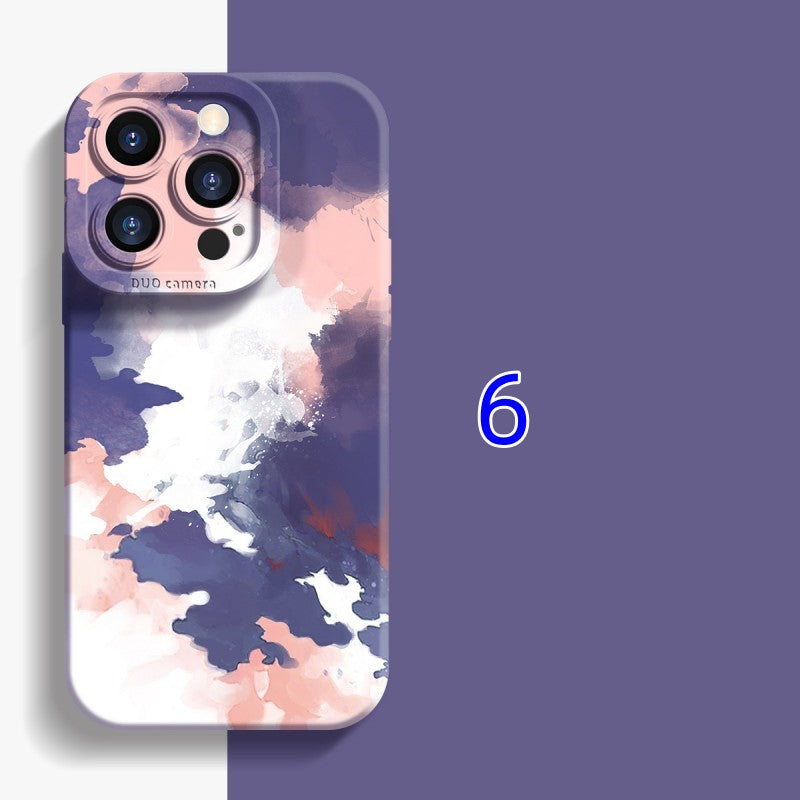 Cute Painting Color Silicone Compatible with iPhone Case