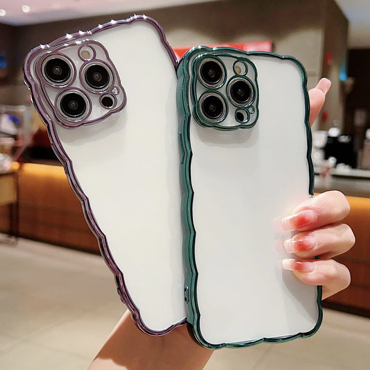 Curly Wave Frame Plating Compatible with iPhone Case