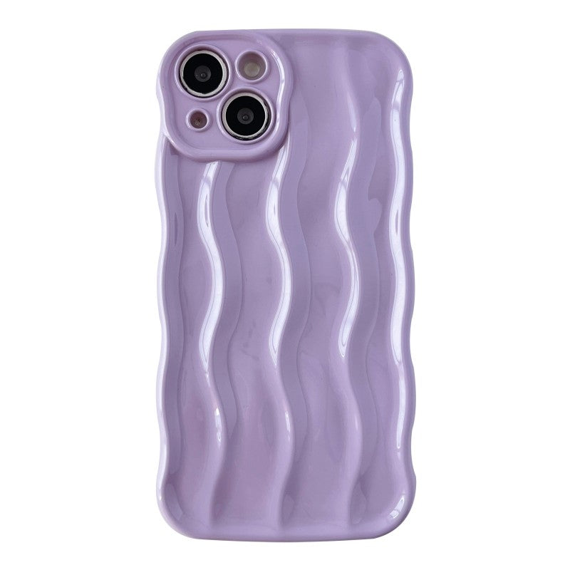 3D Water Ripple Wave Frame Pattern Shockproof Silicone Compatible with iPhone Case