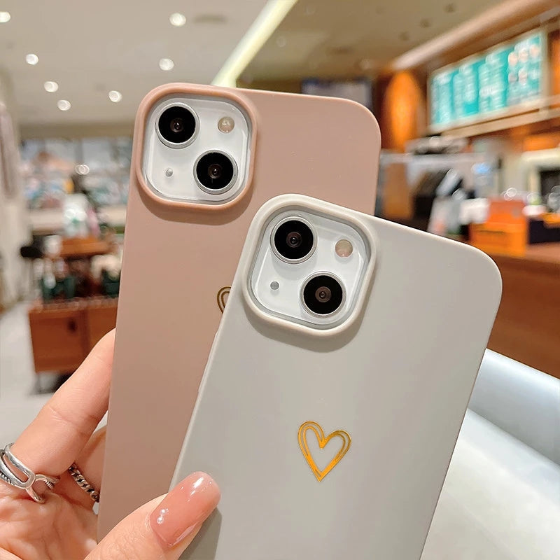 Love Heart Couples Matching Compatible with iPhone Case