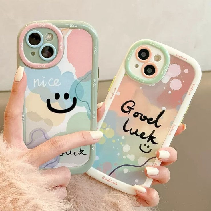 Colorful Smile Face Silicone Shockproof Compatible with iPhone Case