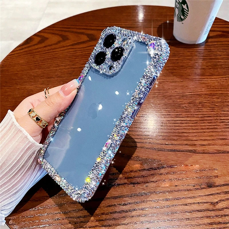 Glitter Bling Sparkling Diamond Crystal Transparent Compatible with iPhone Case