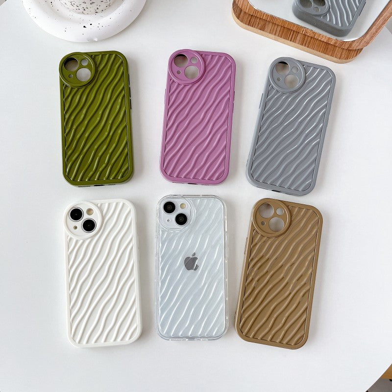 Water Ripple Wave Pattern Round Camera Compatible with iPhone Case