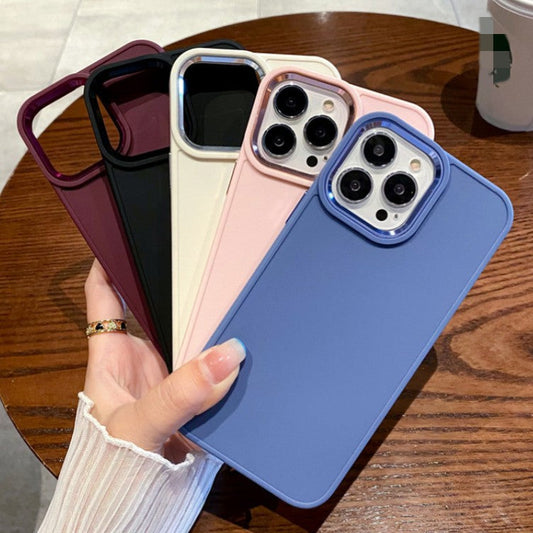 Plating TPU Metal Lens Compatible with iPhone Case