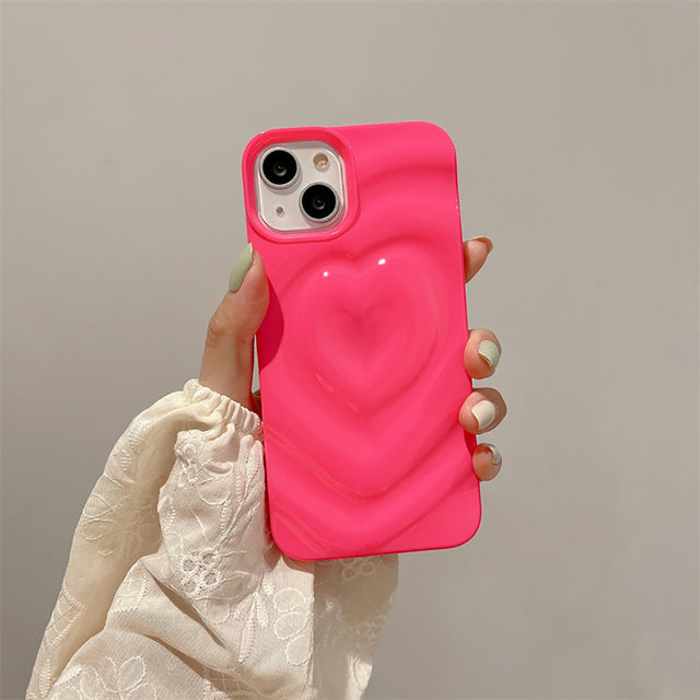 3D Cute Heart Love Candy Color Compatible with iPhone Case