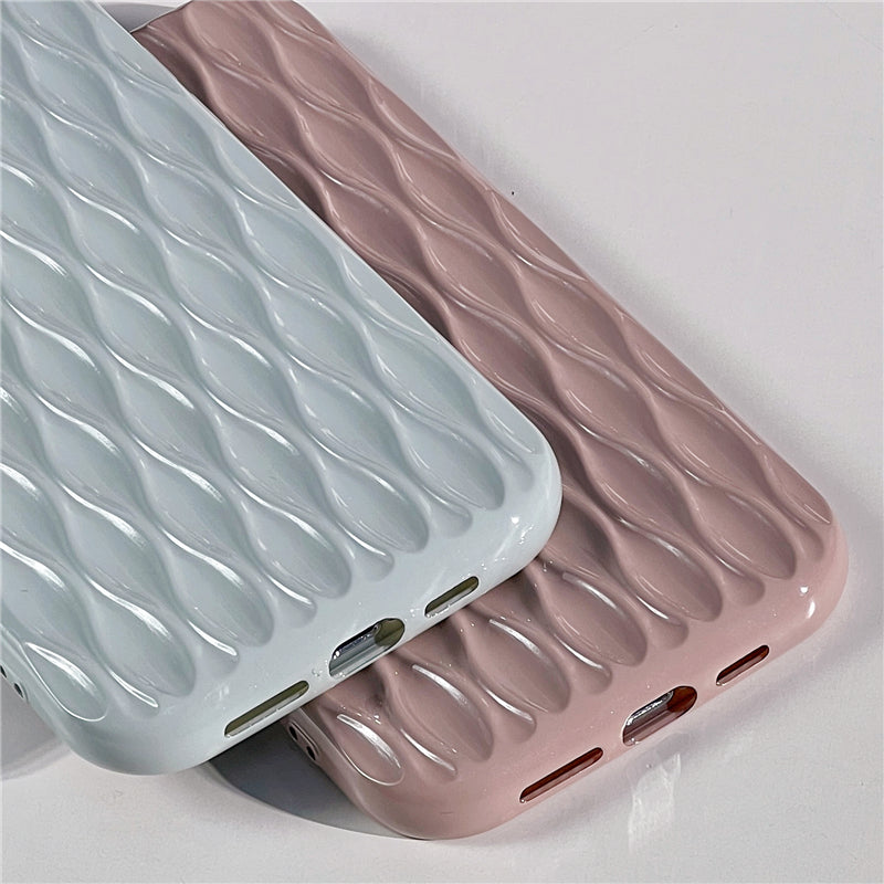 Luxury 3D Wrinkle Glitter Soft Silicone Compatible with iPhone Case