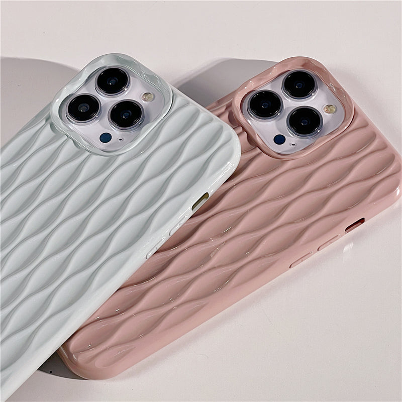 Luxury 3D Wrinkle Glitter Soft Silicone Compatible with iPhone Case