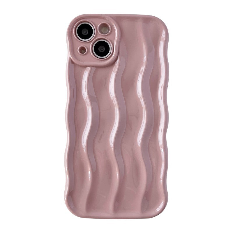 3D Water Ripple Wave Frame Pattern Shockproof Silicone Compatible with iPhone Case