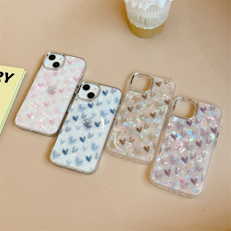 Love Heart Shell Pattern Compatible with iPhone Case