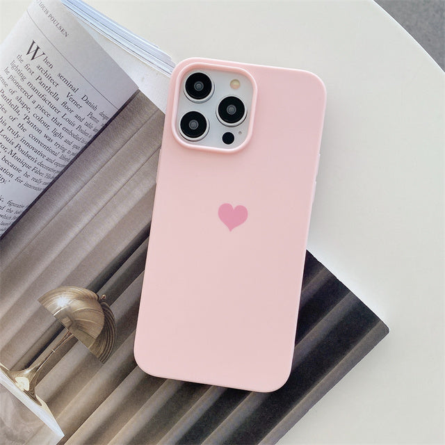 Candy Color Love Heart Compatible with iPhone Case