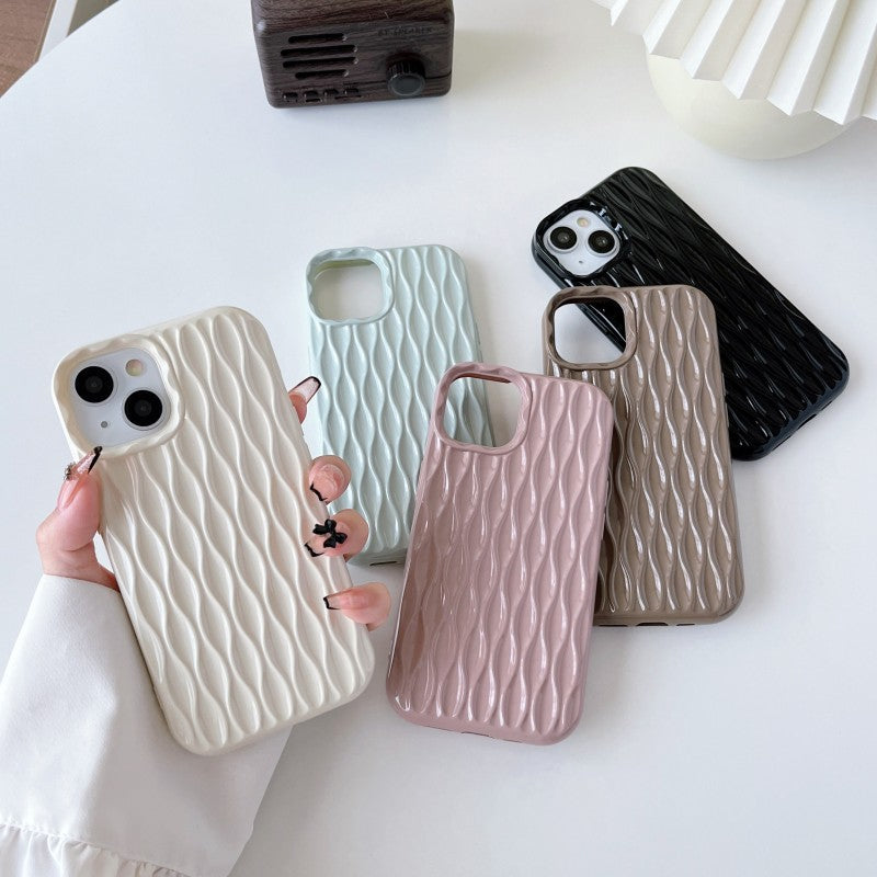 3D Wave Fold Pattern Compatible with iPhone Case