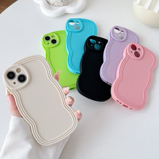 Wave Frame Shockproof Soft Silicone Compatible with iPhone Case