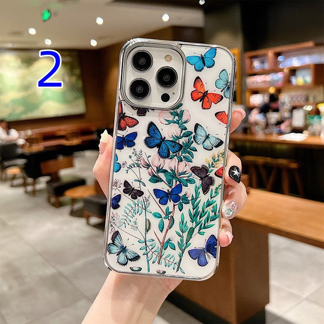 Flower Floral Butterfly Compatible with iPhone Case