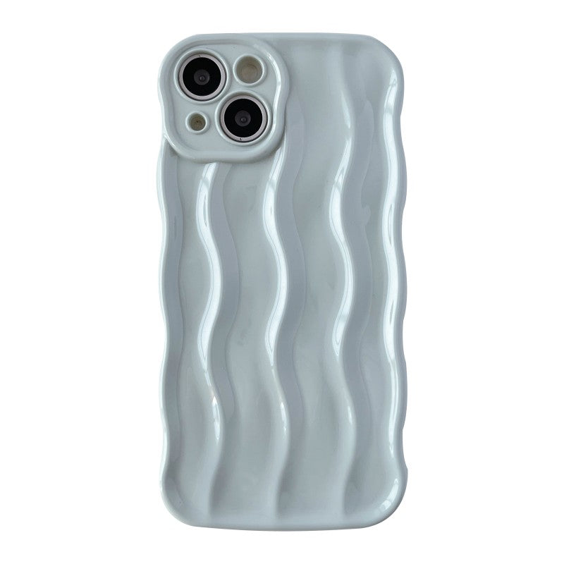 3D Water Ripple Wave Frame Pattern Shockproof Silicone Compatible with iPhone Case