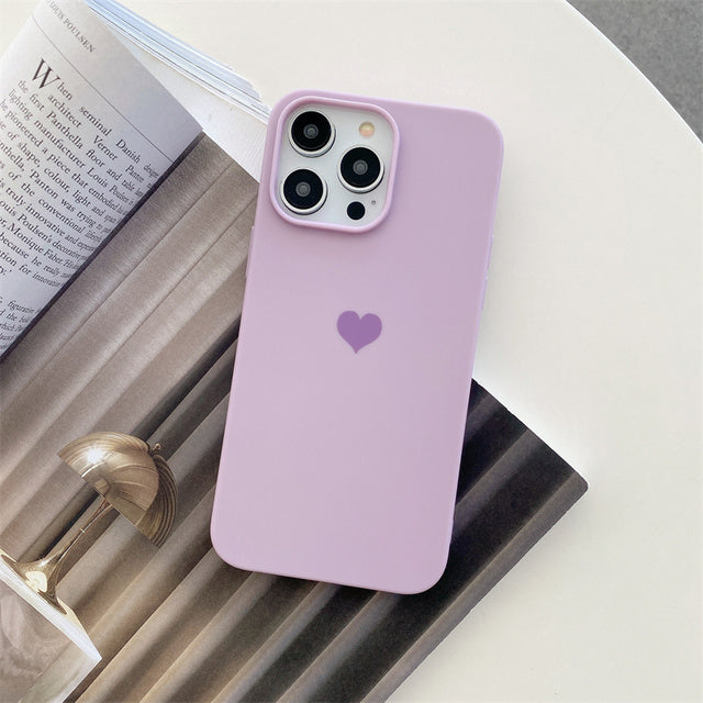 Candy Color Love Heart Compatible with iPhone Case