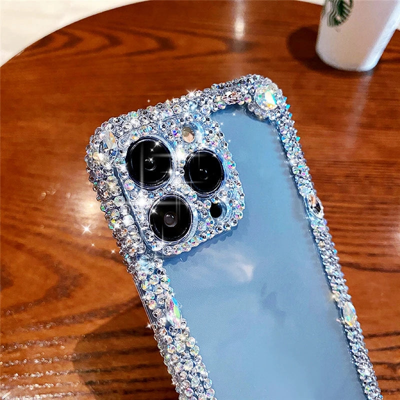 Glitter Bling Sparkling Diamond Crystal Transparent Compatible with iPhone Case