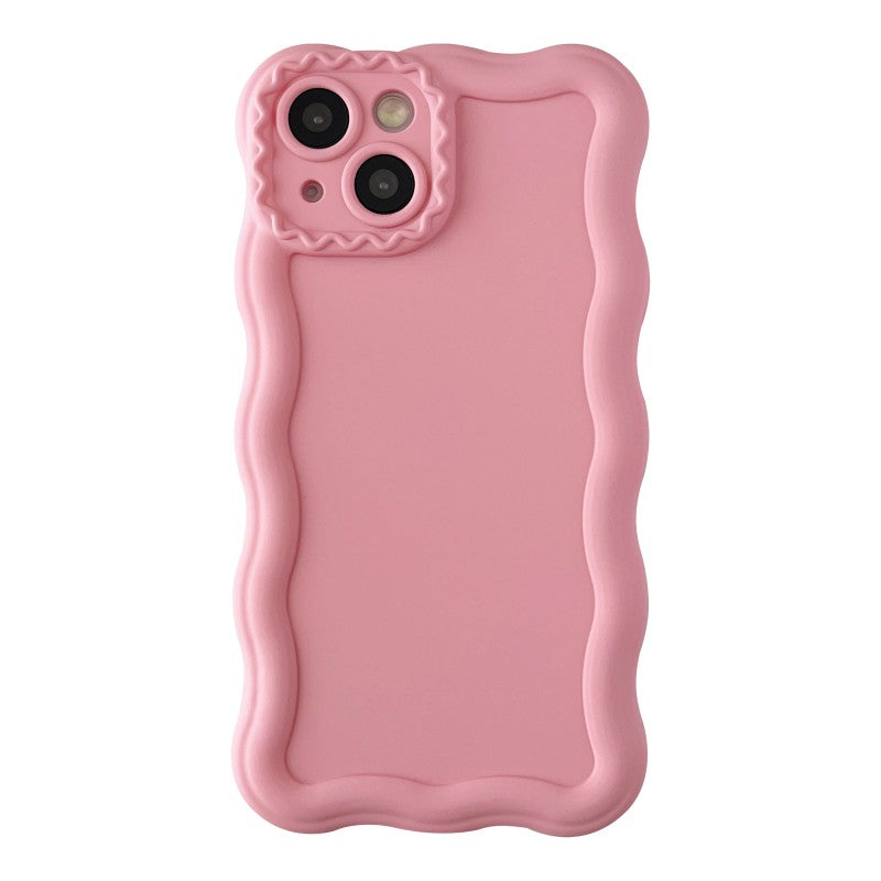 Wave Frame Cream Pattern Compatible with iPhone Case