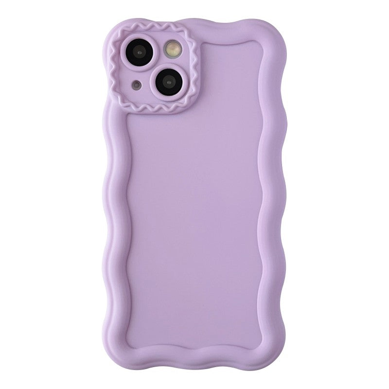 Wave Frame Cream Pattern Compatible with iPhone Case