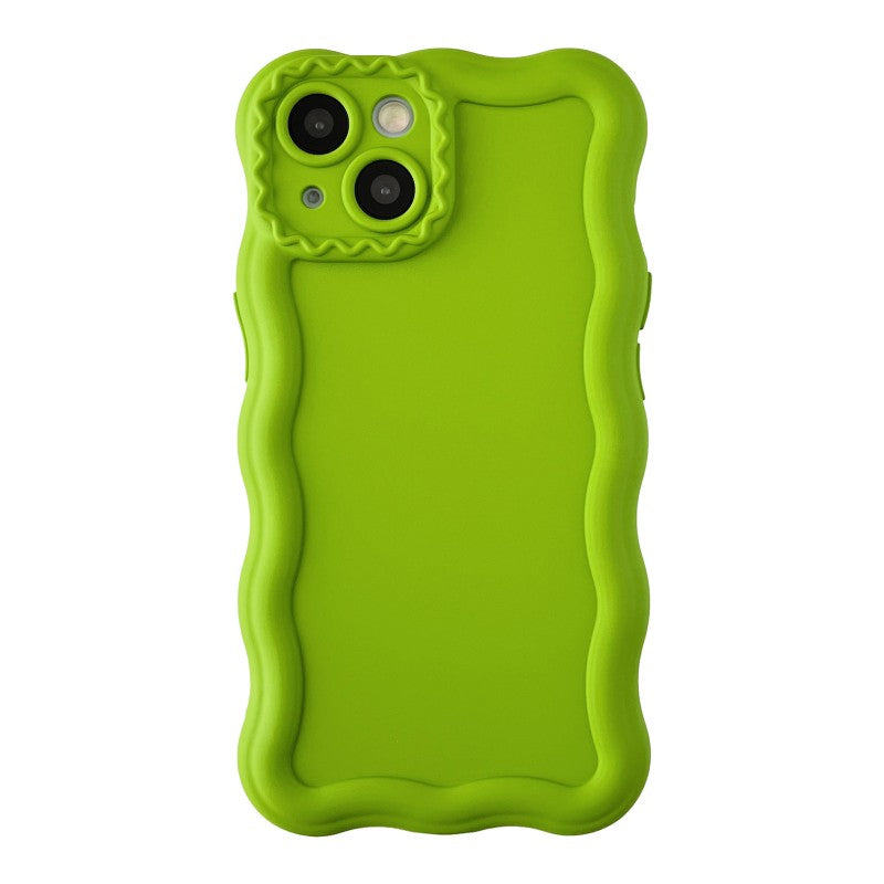 Wave Frame Cream Pattern Compatible with iPhone Case