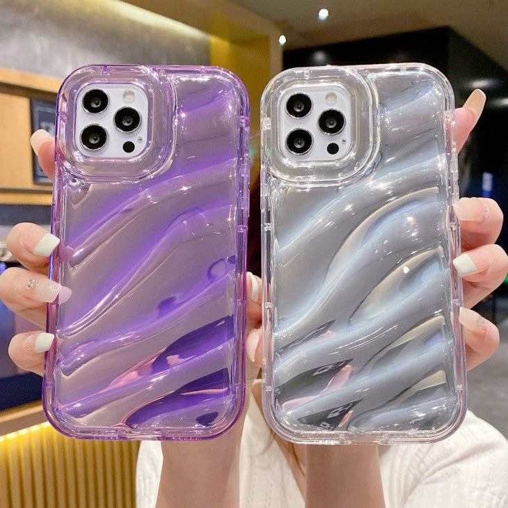 Water Ripple Wave Pattern with Laser Paper Compatible with iPhone Case