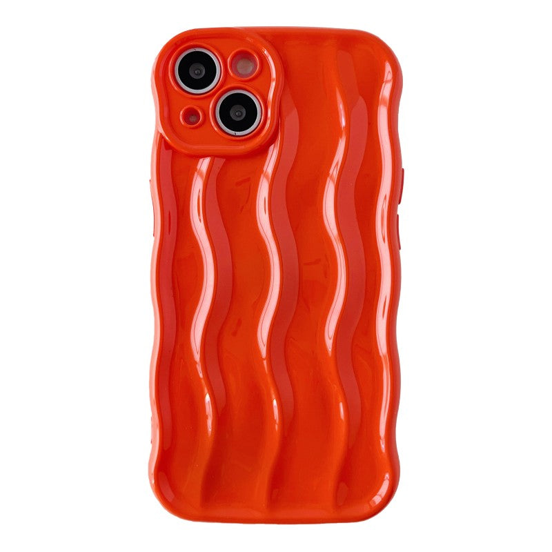 3D Water Ripple Wave Frame Pattern Shockproof Silicone Compatible with iPhone Case