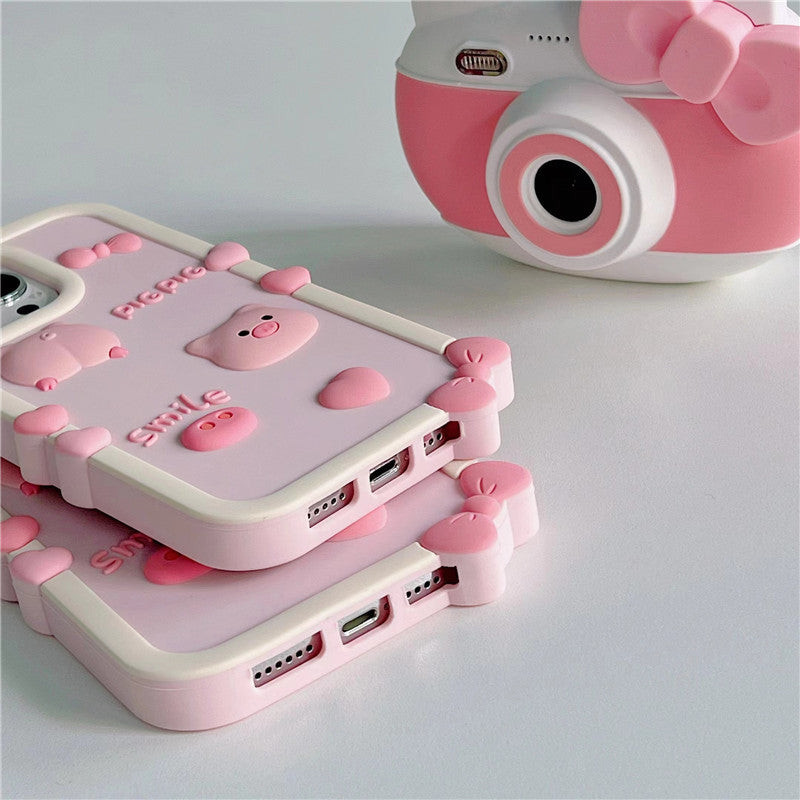 3D Cute Pig Compatible with iPhone Case