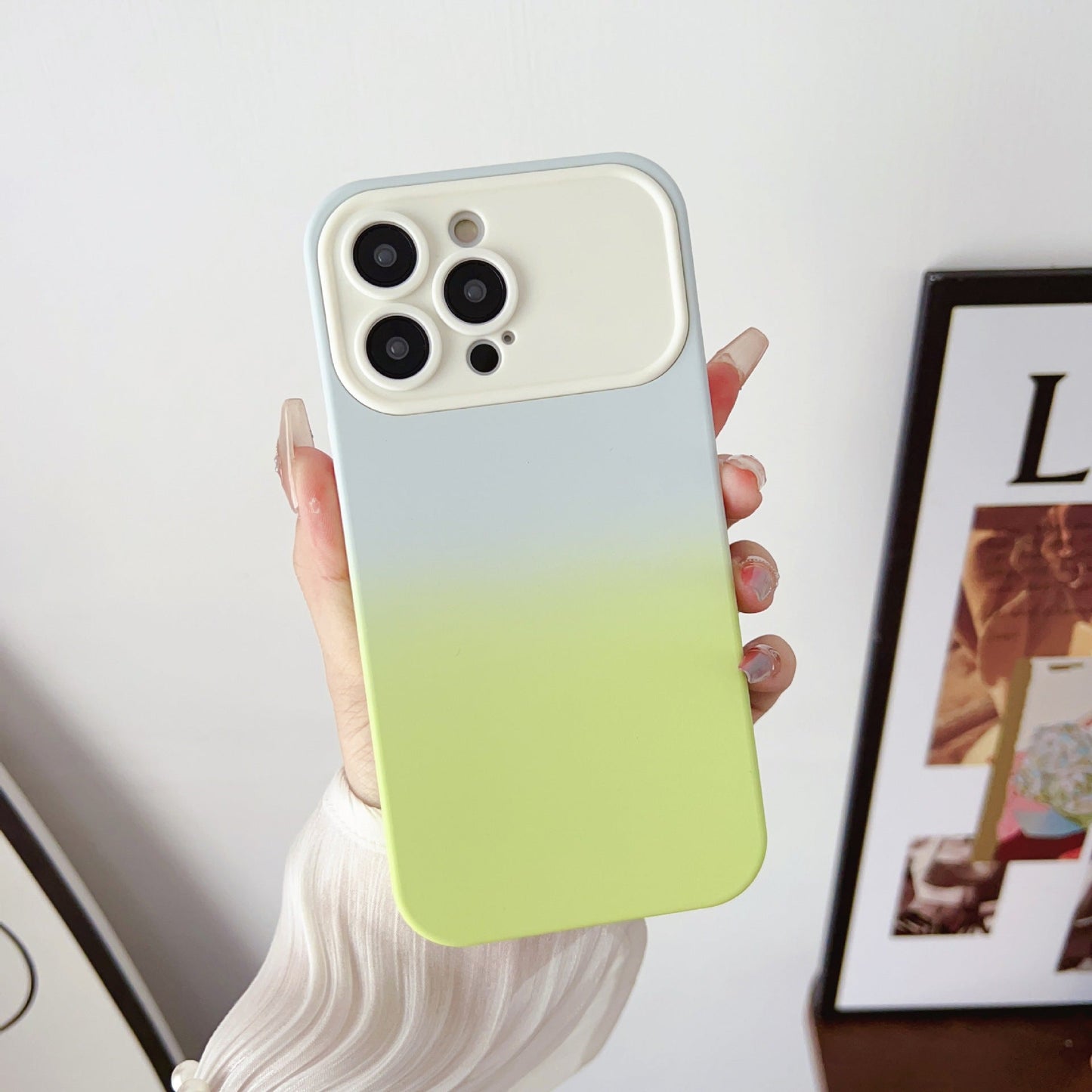 Gradient Contrast Color Camera Protection Compatible with iPhone Case