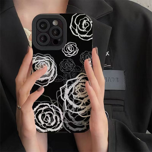 Luxury Rose Flower Floral Shockproof Soft Silicone Compatible with iPhone Case