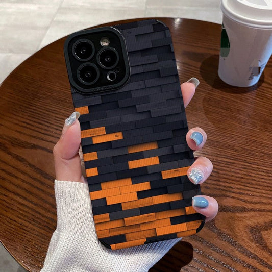 Black Orange Bricks Compatible with iPhone Case