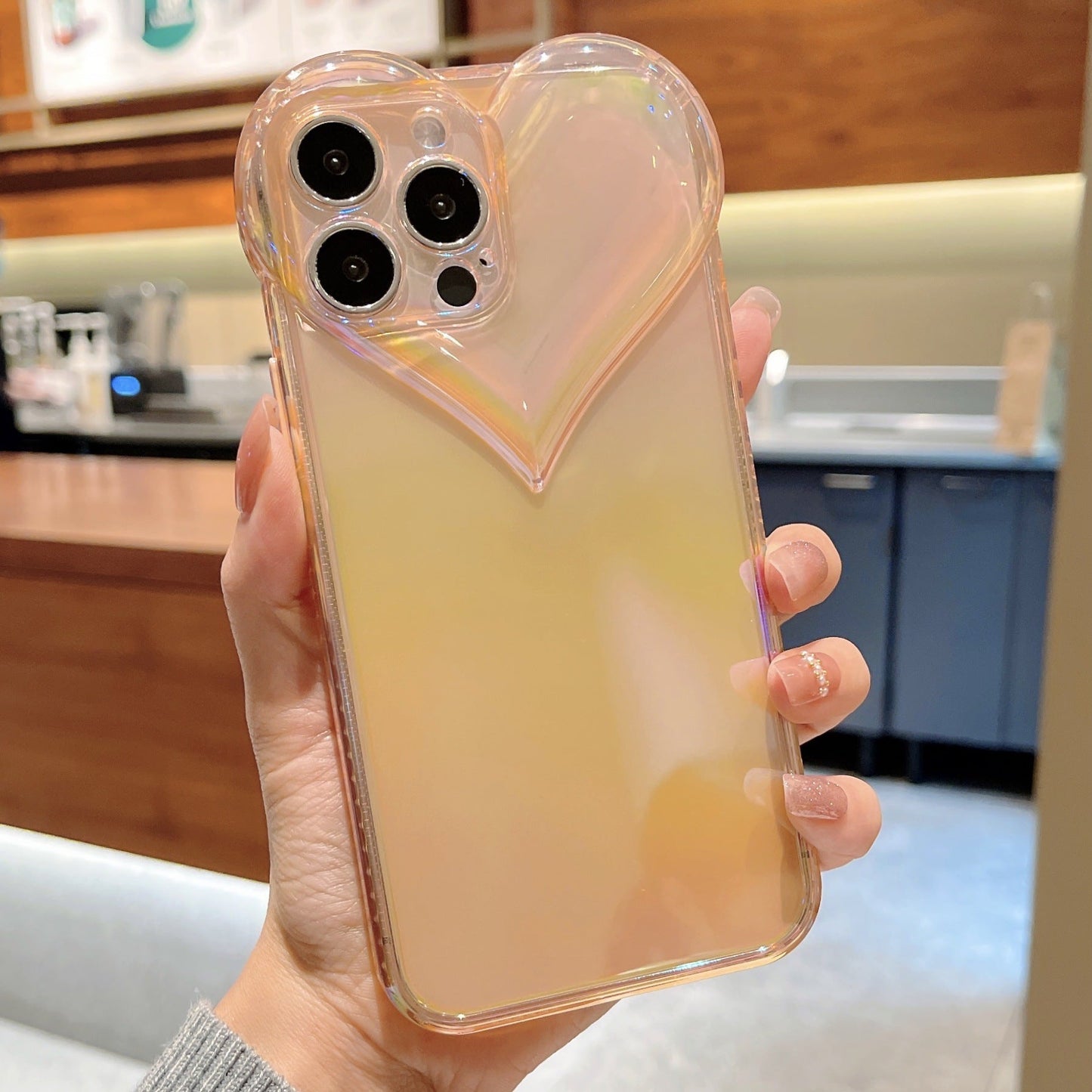 3D Love Heart Camera Laser Compatible with iPhone Case